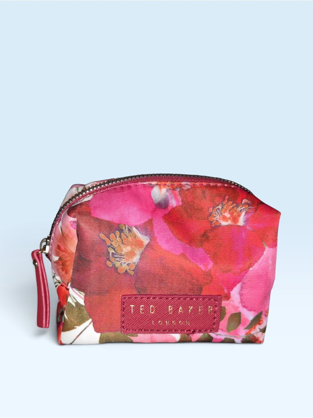 Ted Baker Pink Red Floral Cosmetic Pouch